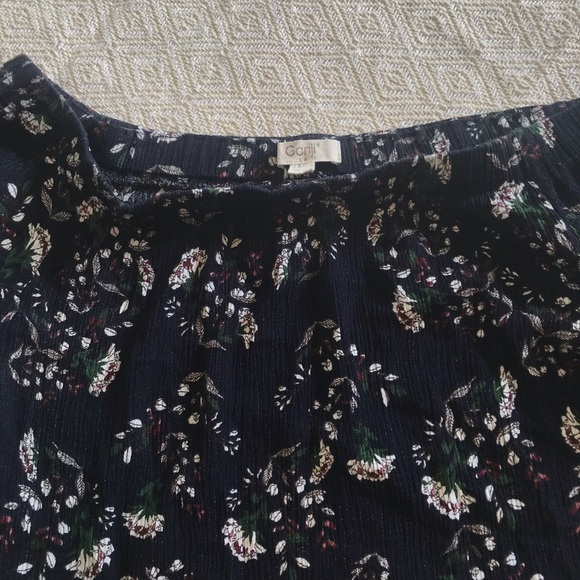 Ganji LA off the shoulder Navy shirt  Made in USA - Picture 3 of 6